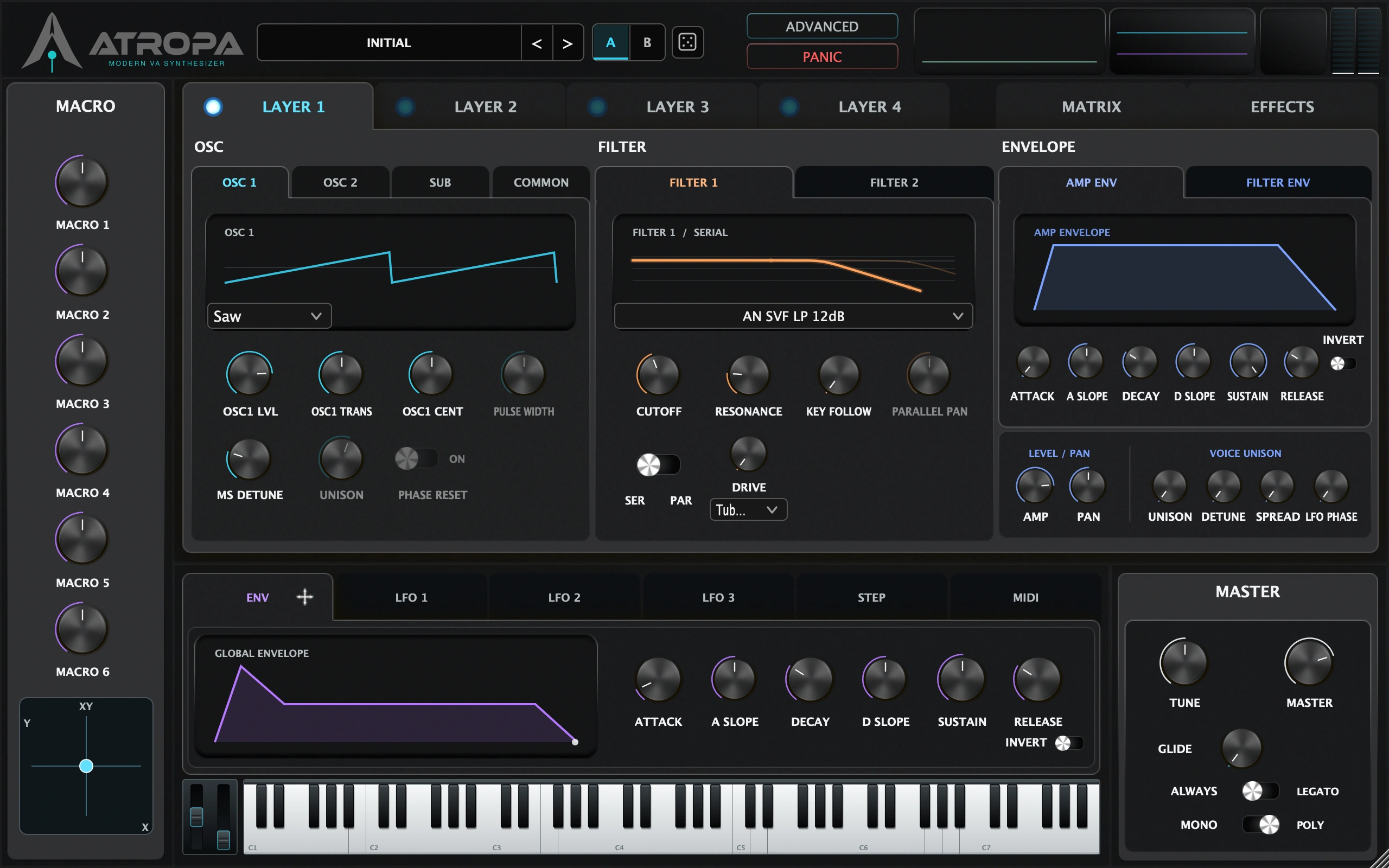 ATROPA main synthesizer interface